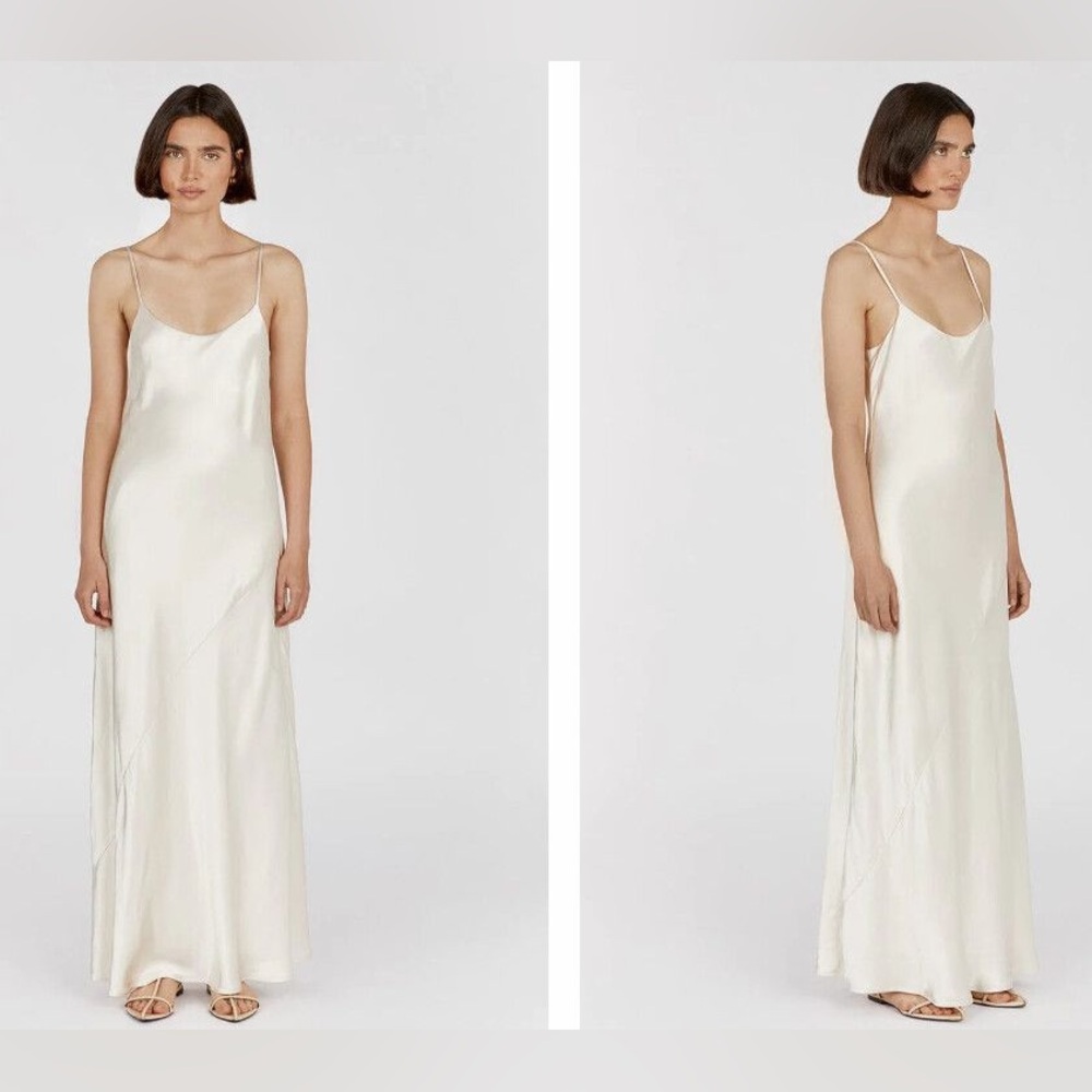 Dissh Cream Satin Slip Dress